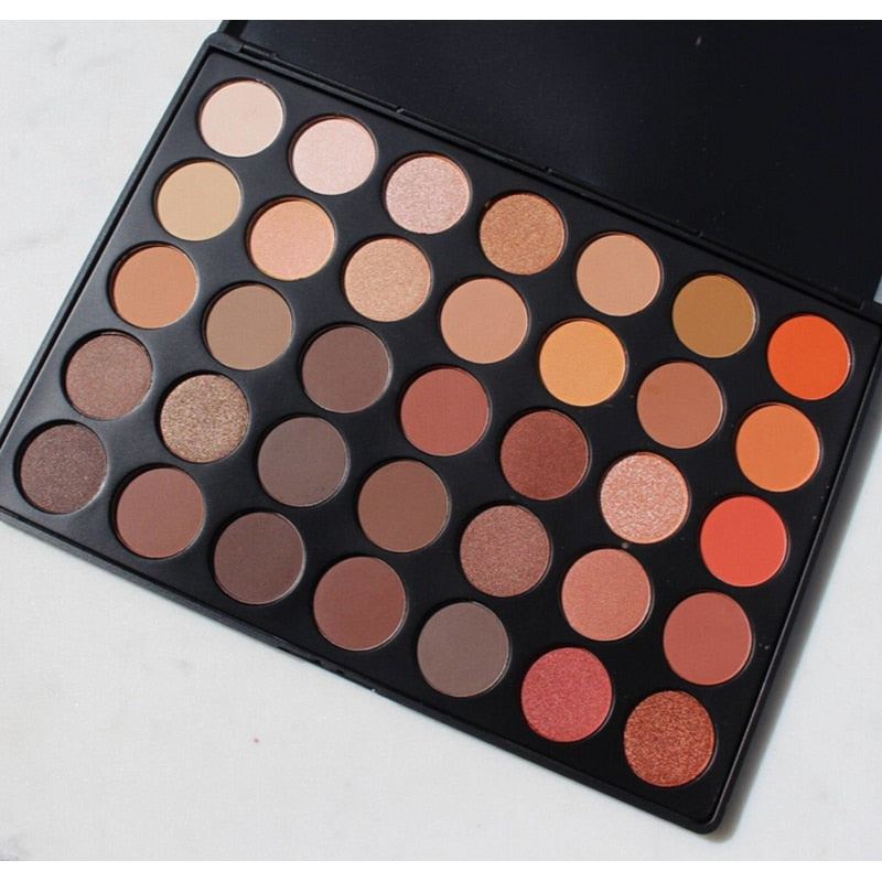 Professional 35 Color Eyeshadow Palette, Earth Warm Colors and Shimmer Matte Eyeshadows
