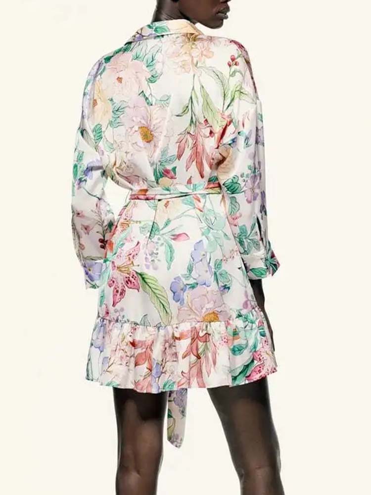 Floral Belted Shirt Dress – Garden Party Chic