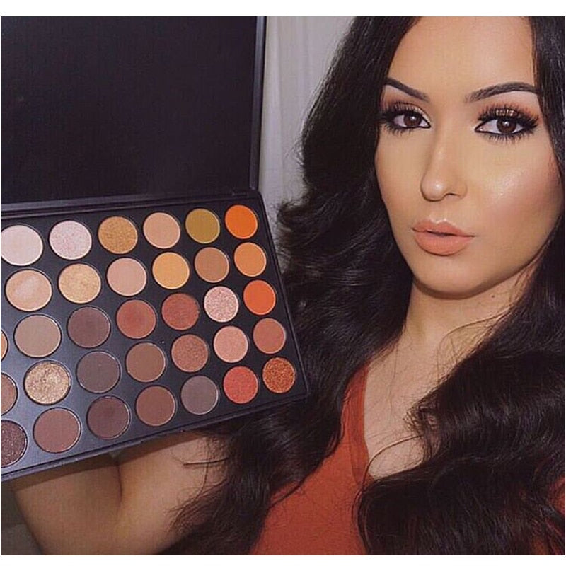 Professional 35 Color Eyeshadow Palette, Earth Warm Colors and Shimmer Matte Eyeshadows