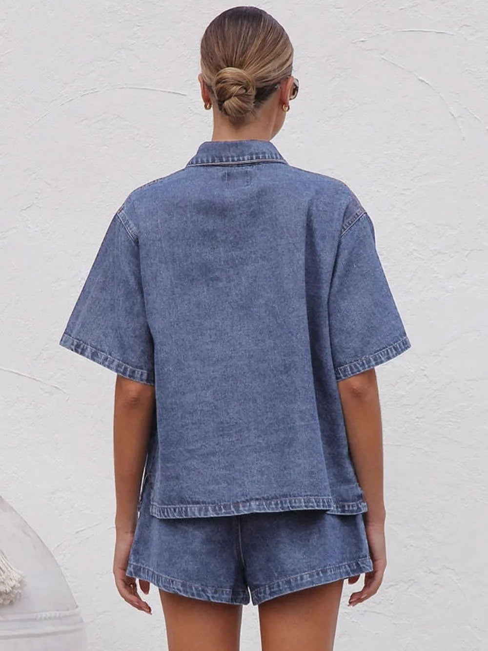 Denim Button-Up Short Set (Light Wash | Dark Wash)