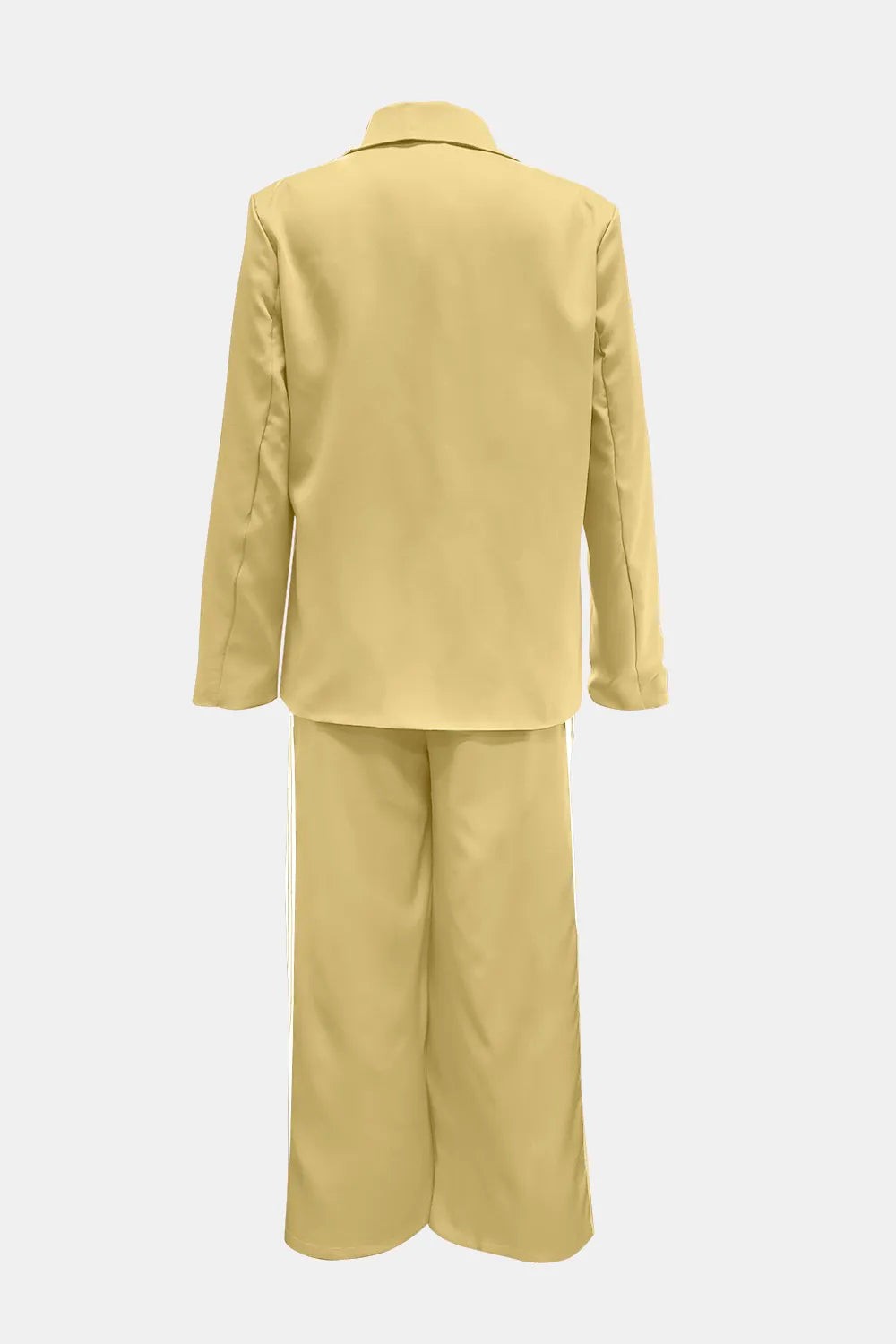 Athleisure‐Inspired Three‐Stripe Blazer & Wide-Leg Pant Set