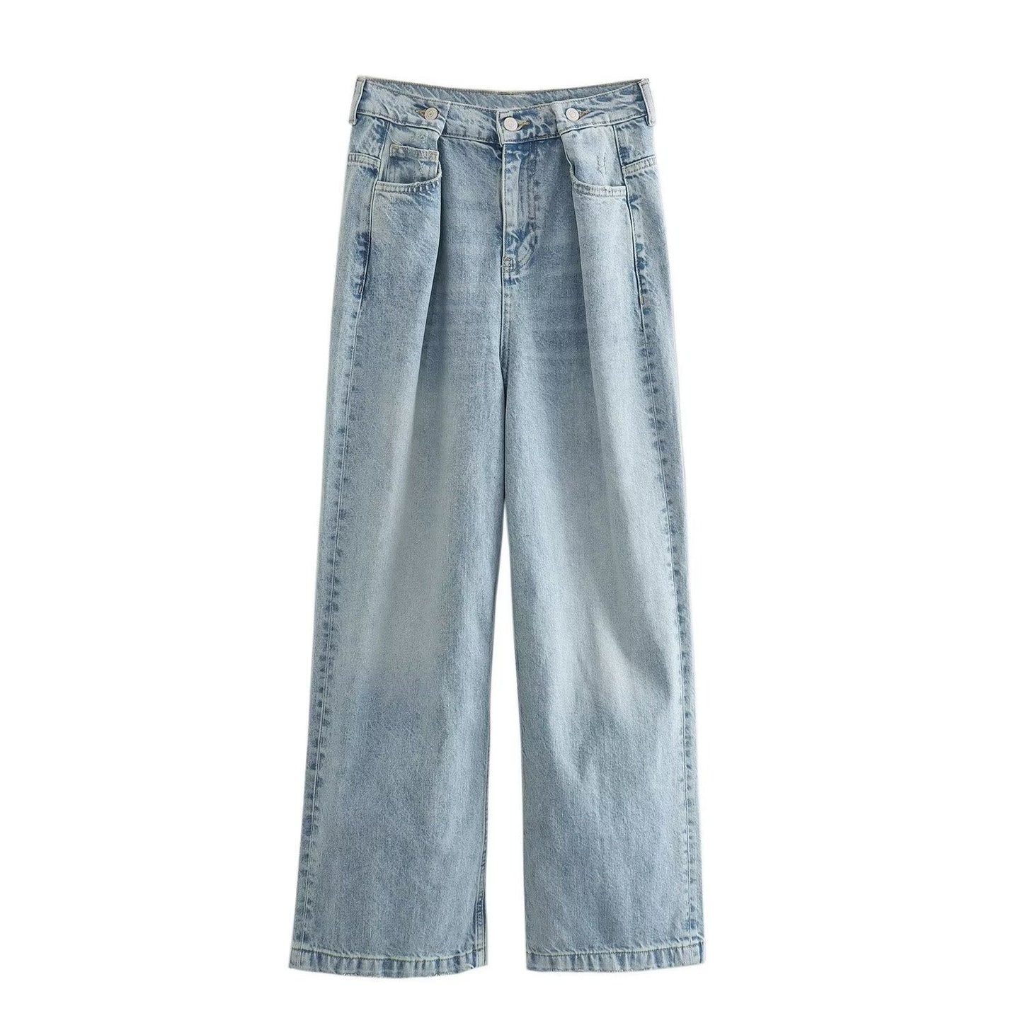 Denim Jacket & Wide-Leg Jeans Two-Piece Set