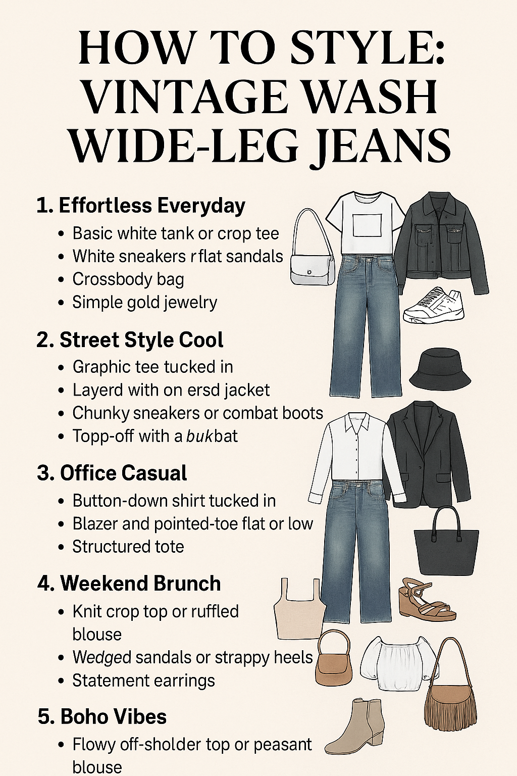 Vintage Wash High-Waisted Wide Leg Jeans
