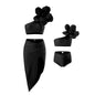 Women's Three-piece  Designer  Bikini Set with 3D Flower Detailings