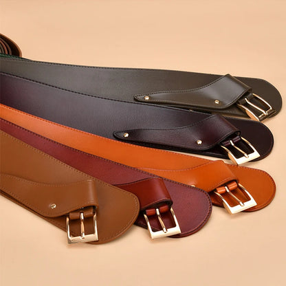 Luxury Genuine Leather Wide Fashion Belts, Variety of Colors