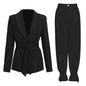 Matching Belted Blazer and Tied Pants Set