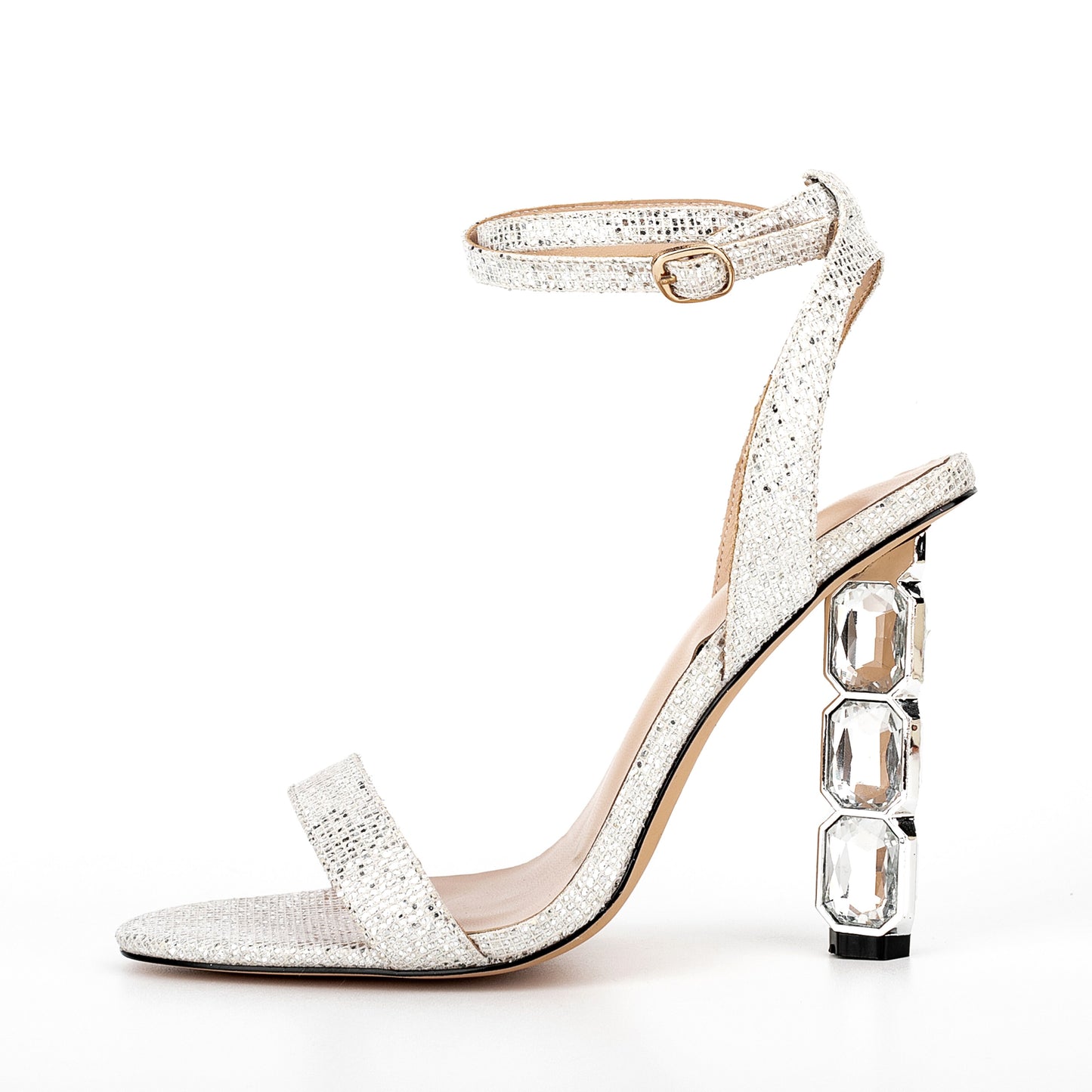 Women's  Strappy Sandals With High Crystal Heels