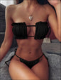 Ruffle Edge Bandeau Bikini Set – Multiple Colors