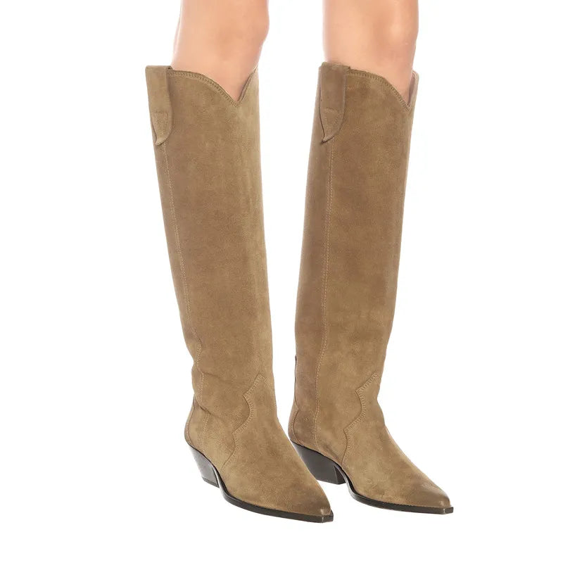 Western Luxe Tall Cowgirl Boots – Pointed Toe, Block Heel