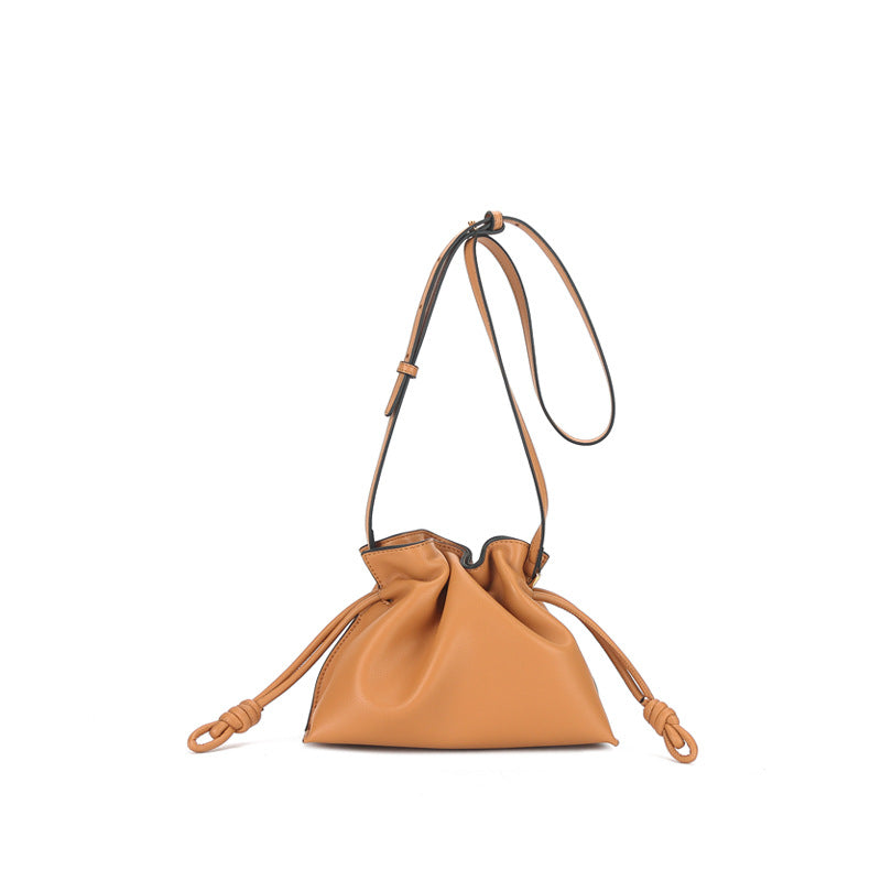 Women's Trendy Drawstring Genuine Leather Bags