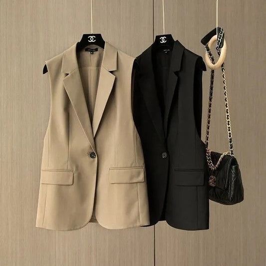 Sleeveless Tailored Blazer Vest – Minimalist Power Dressing