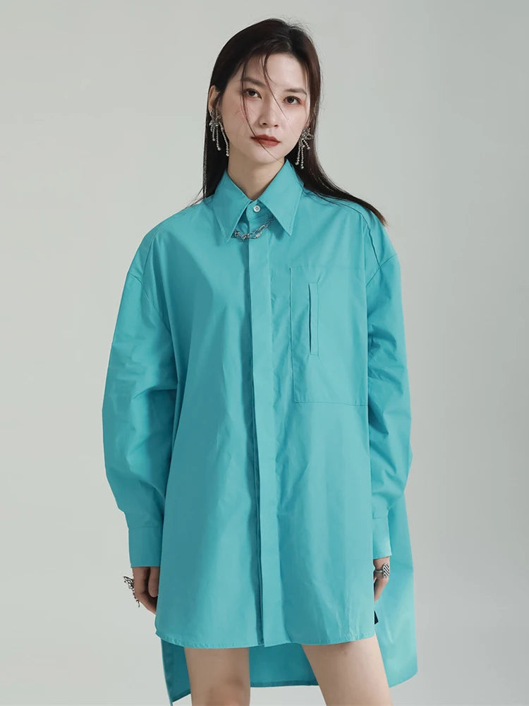 Crisp Cotton Oversized Shirt Dress with Back Tie Detail