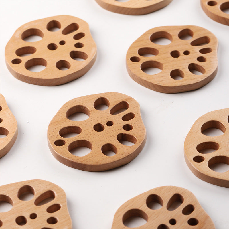 Creative Japanese Lotus Root Drink Wooden Coasters