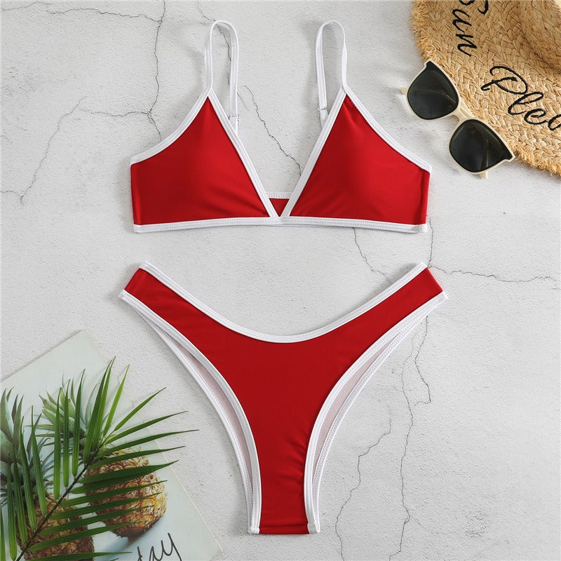 ColorPop Contrast Trim Bikini Set