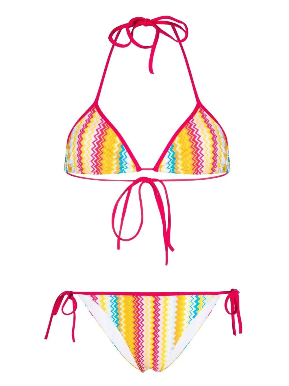 Rainbow String Bikini Set with Triangle Bottoms and Side Ties, Multiple  Designs