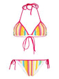 Rainbow String Bikini Set with Triangle Bottoms and Side Ties, Multiple  Designs