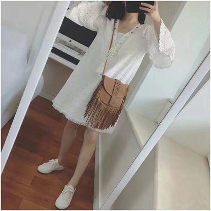 Bohemian Semi Circular Trendy Crossbody Bag For Women