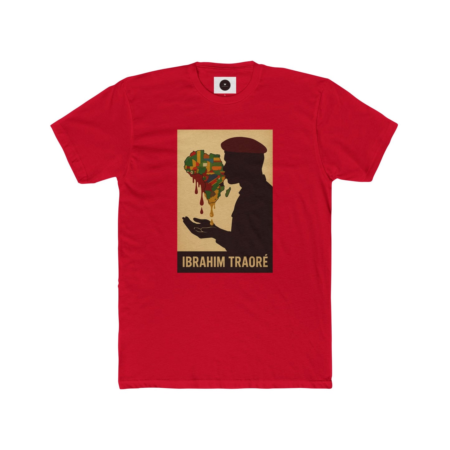 Ibrahim Traoré Unisex Cotton Crew Tee - Celebrate African Unity & Heritage