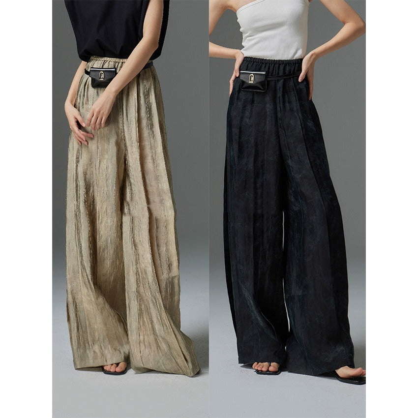 High Fashion Pleated Style Comfortable Loose Relaxed Light Pants