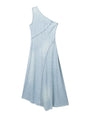 Chic Casual Denim Dress For Women With  Asymmetric One Shoulder