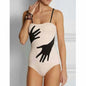 Art of Touch Swimsuit & Sarong Set – Abstract Black & Nude