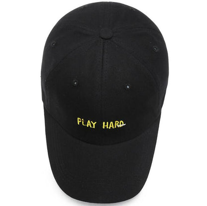 "Play Hard"  Female Baseball Hats, Stylish Caps.