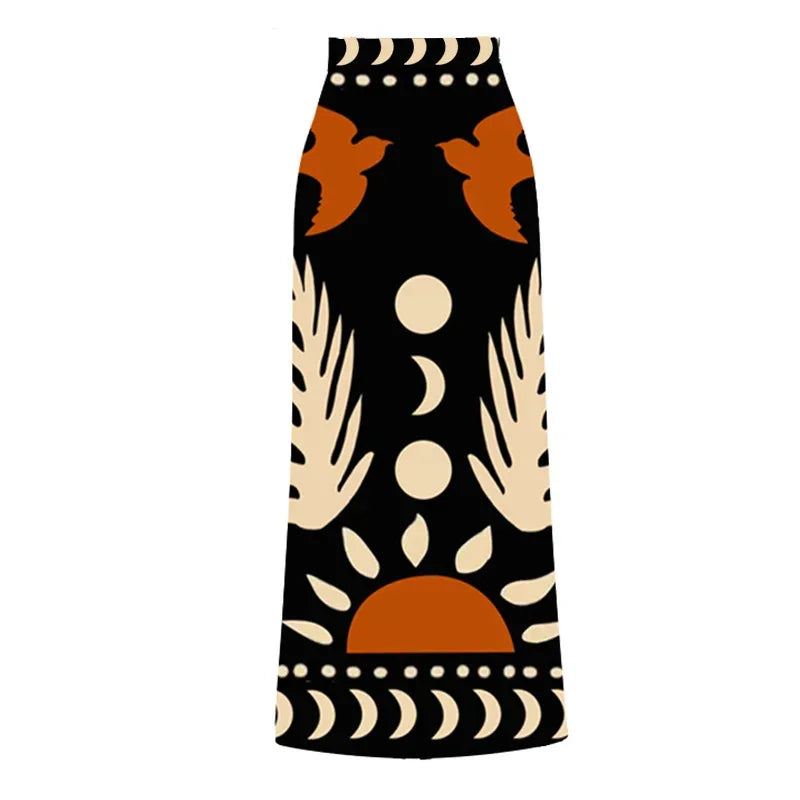 Solar Ritual 2-Piece Cutout Swimsuit & Skirt Set