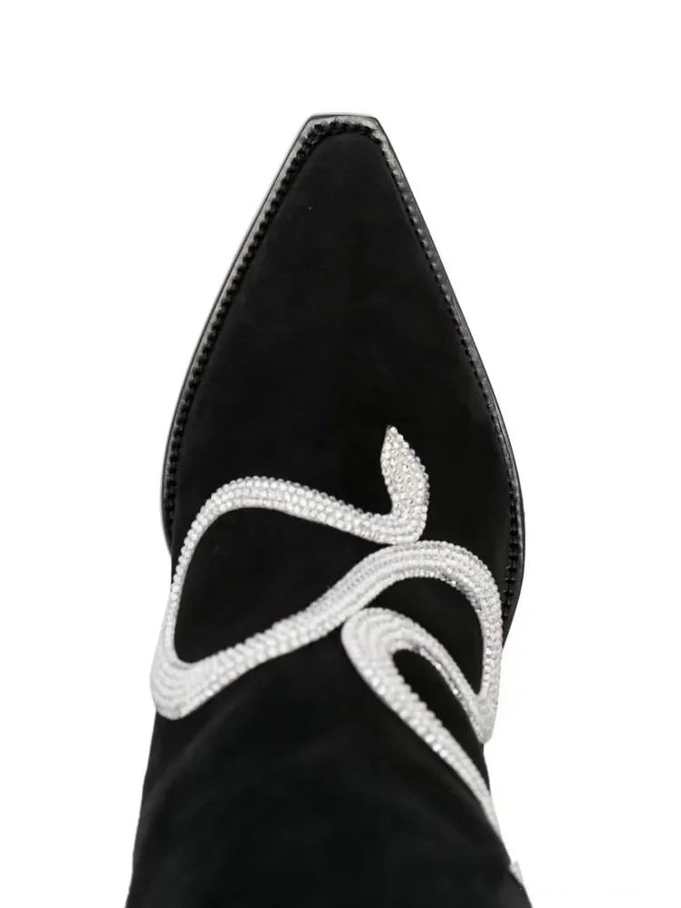 Rhinestone Curve Luxe Western Boots