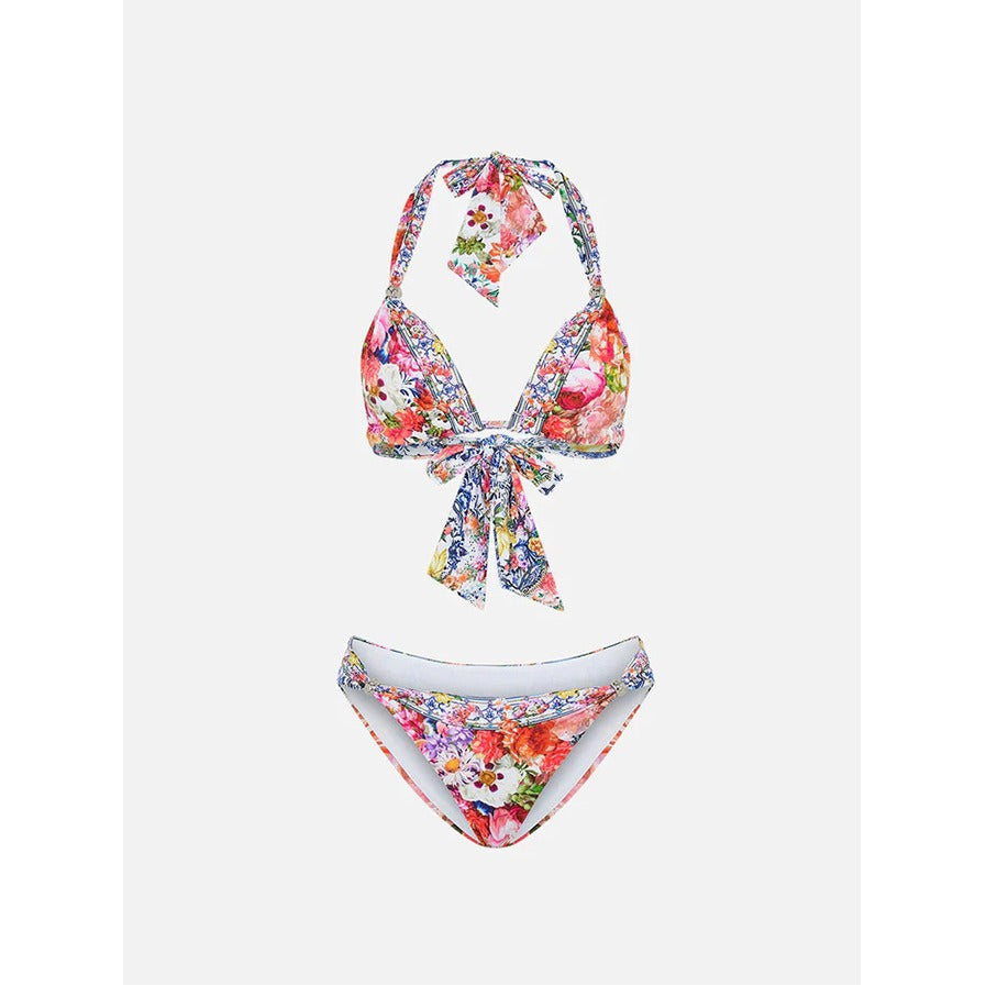 Garden Bloom 3-Piece Bikini & Sarong Set – Floral Elegance