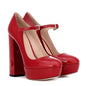 Retro Polka Dot Platform Heels – Chunky High Heel Mary Janes