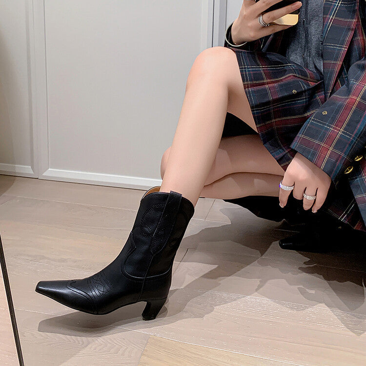 Saddle Muse Western Boots – Suede & Leather Square Toe Collection  D