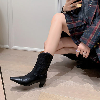 Saddle Muse Western Boots – Suede & Leather Square Toe Collection  D