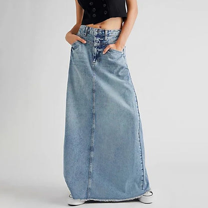 Vintage Denim A-line Skirt