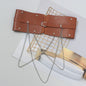 Edgy Wide Waist Belt with Chain Detail – Statement Style in Black or Camel