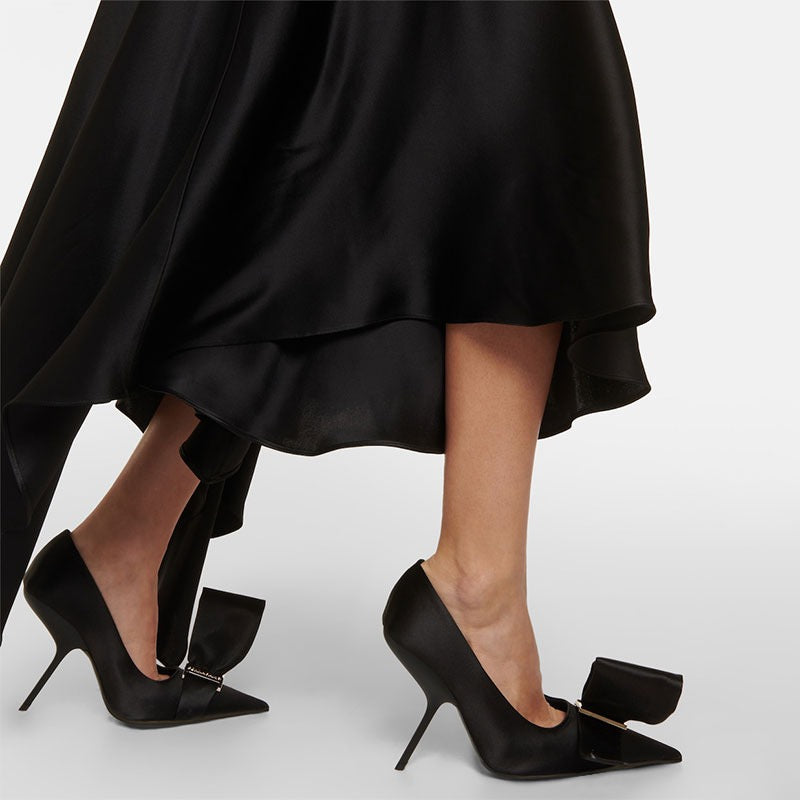Ophelia Oversized Satin Bow Stiletto Pumps