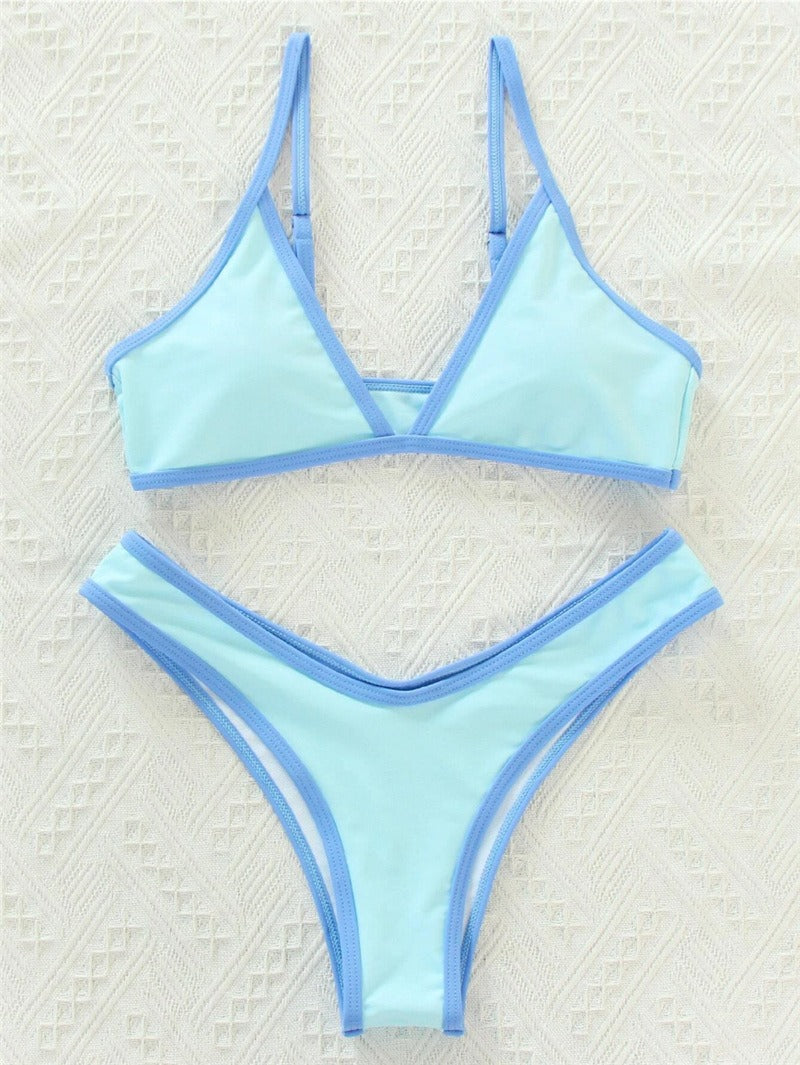 ColorPop Contrast Trim Bikini Set