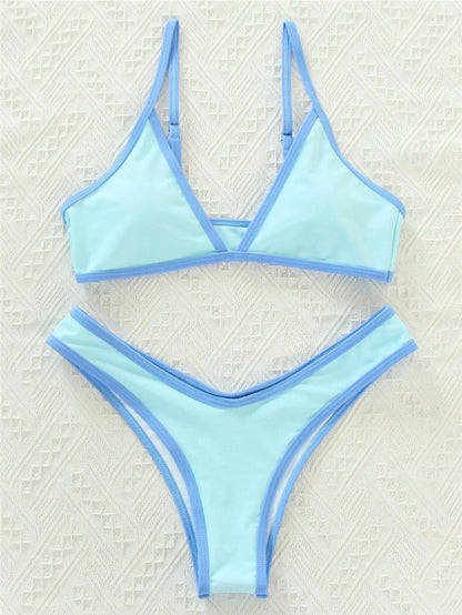 ColorPop Contrast Trim Bikini Set