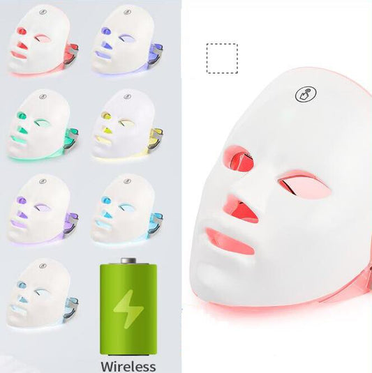 USB Rechargeable Manual Touch Test LED Mask Colorful Photon Skin Rejuvenation Beauty Facial Mask