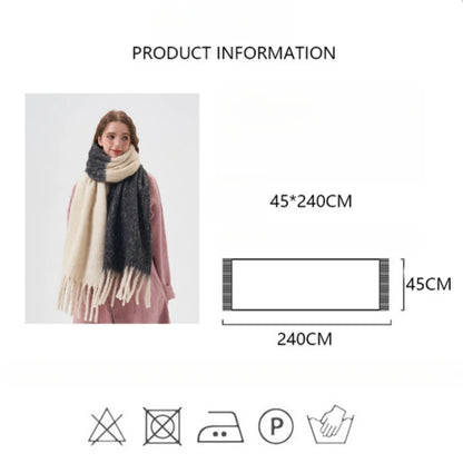 Simple Color Blocking Soft Plush  Cashmere Like Thick  Extra Long Scarf/ Shawl