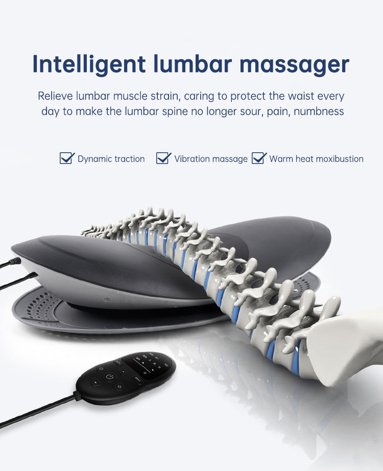 Waist Massager Lumbar Traction Inflatable Hot Compress Back Cervical Stretcher Massage Air Pressure Reduce Relief Pain