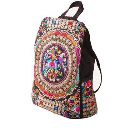 Handmade Ethnic Inspired Embroidered Canvas Backpack