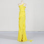 Elegant style one shoulder dress long Sunflower Yellow Dress