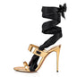 Satin Ribbon Wrap Stiletto Sandals – Luxe Lace-Up Heels