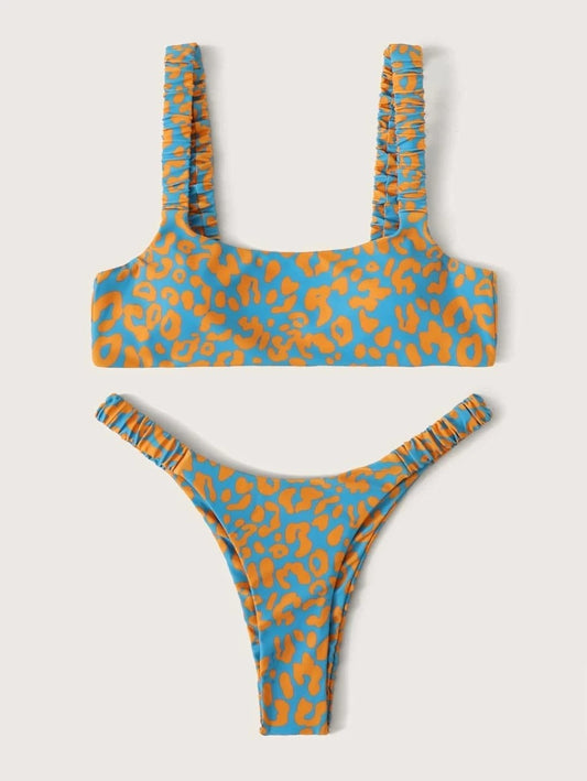 Retro Bloom High-Cut Bikini Set
