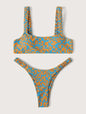 Retro Bloom High-Cut Bikini Set