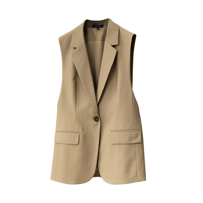 Sleeveless Tailored Blazer Vest – Minimalist Power Dressing
