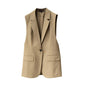 Sleeveless Tailored Blazer Vest – Minimalist Power Dressing