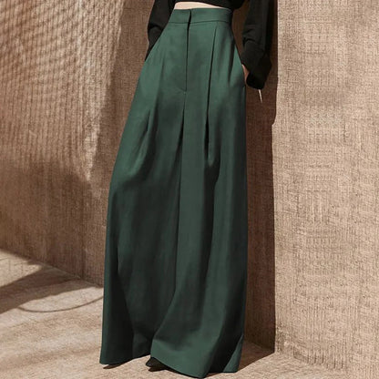 Elegant Wide Leg Pants for Women in Solid Minimalist Color