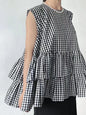 Sleeveless Tiered Ruffle Swing Tunic Top