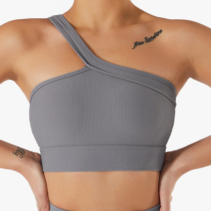 New One Shoulder Athletic Bra Top